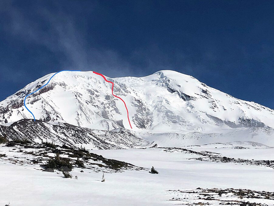 Mt. Adams, Washington - Adams Glacier Headwall "Ice Extension" (IV, AI3+, 55 deg snow) 06/09/2019 - A perspective by Eric Hardson and Noah Kimmes