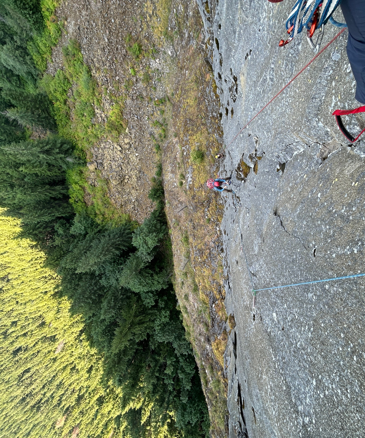 Matt Zavortink jugging up Pitch 2 At Tower Rock, WA Climbing Rapunzel's Back In Rehab while wearing NW Alpine Fortis. 